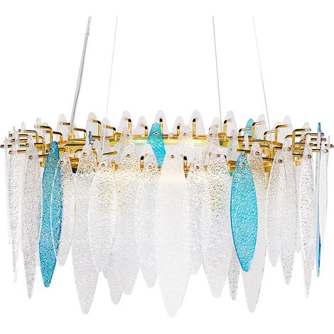 Lámpara de suspensión multicolor con pantalla de cristal estilo moderno glamuroso para salón Malaca