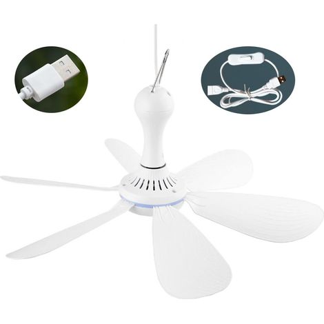 Camping 5W Fan Zelt USB Deckenventilator Pavillon mit 6 Klingen Baldachin Fan Hängeventilator für Outdoor-Aktivitäten