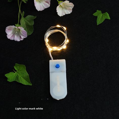 Batteriefach für blinkende Lichterkette mit Knopfzellen (warmweiß, 1 m, 10 Lichter)