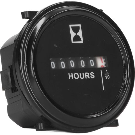 Compteur horaire 99999,9 heures AC/DC universel, jauge mécanique à quartz étanche, cadran rond, 6-80V (1/5)