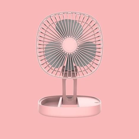 Kleiner, leiser, tragbarer Tischventilator, Mini-Handventilator mit USB-Anschluss, Pink (1/5)