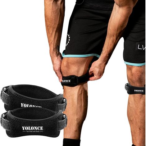 2 Pièces Genouillère Rotulienne, Genouillère Sport Réglable, Sangle Support Genou, Sangles de Genou pour Tendon Rotulien pour Femme et Homme, Soutien et Protection des Genoux (1/5)