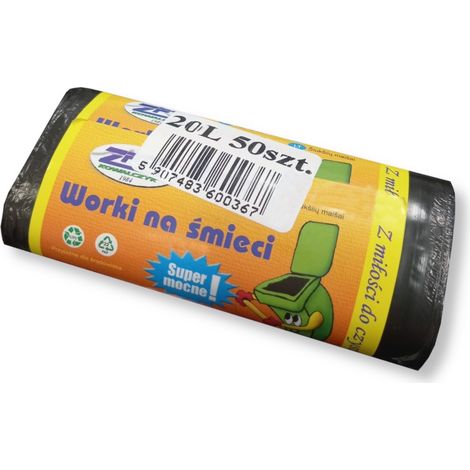 Müllsäcke 20L schwarz HDPE 50 Stück ZPT