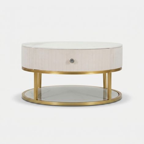Table basse montpellier crème cm ø 75x36 (1/5)