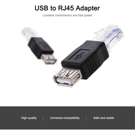 Adaptateur USB vers RJ45, connecteur Ethernet mâle USB2.0 femelle