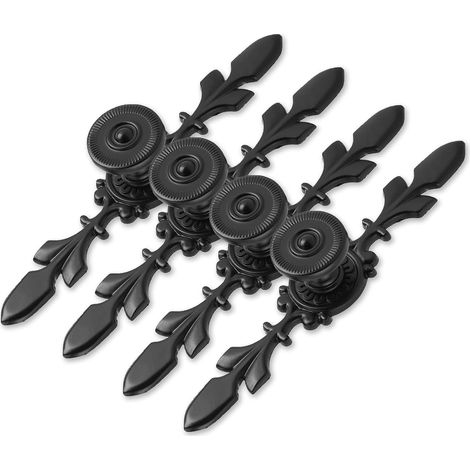 Türgriffe aus Zinklegierung im Retro-Stil, geeignet für Schubladenmöbel, 4er-Set (schwarz) (1/5)