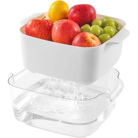 Ensemble de passoires de cuisine de 8,2 pintes, 2 en 1, pour laver les fruits et légumes, grand panier passoire double couche en plastique pour pâtes (1/5)