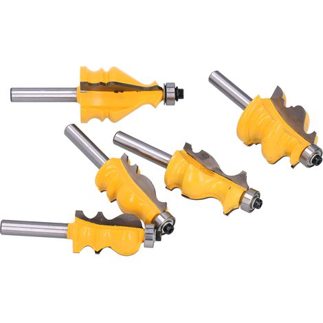 5 pièces fraise à bois tenon défonceuse rainure coupe avec queue 8mm pour menuiserie (1/5)