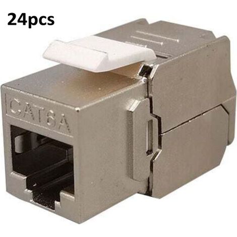 24x CAT CUIYU 6a Keystone Jack Modules Shielded STP RJ45 Snap-In Connectors for Raw Cable 500MHz 10Gbps Network Installation (1/4)