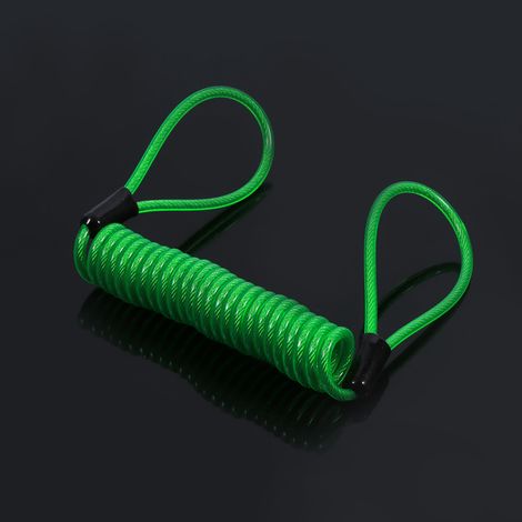Alarme antivol pour moto, bloc-disque avec câble spiral rappel sécurisé, vert (1/2)