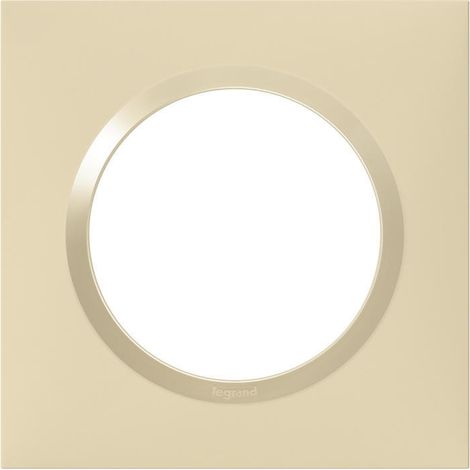 Legrand – Plaque carrée Dooxie 1 poste – Finition Dune mat avec bague brillante – Montage horizontal ou vertical – Indice de protection IP20