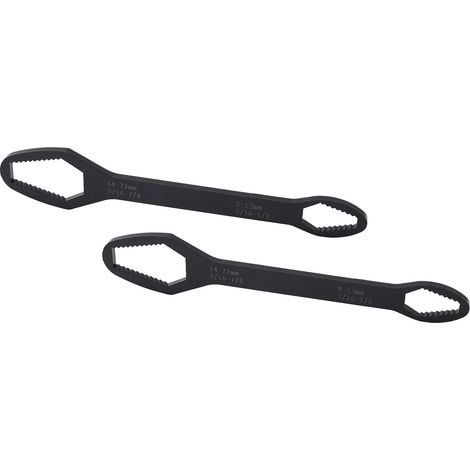 2 pièces clés doubles auto-serrantes 8-22mm kit d'outils à main multifonction pour réparation noir électrophorèse (1/5)