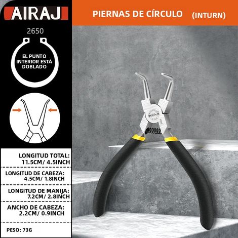 Pince à aiguilles multifonctionnelle (courbée vers l'intérieur) de 5 pouces pour retirer et installer les fermoirs et les clous de boucles d'oreilles. (1/5)