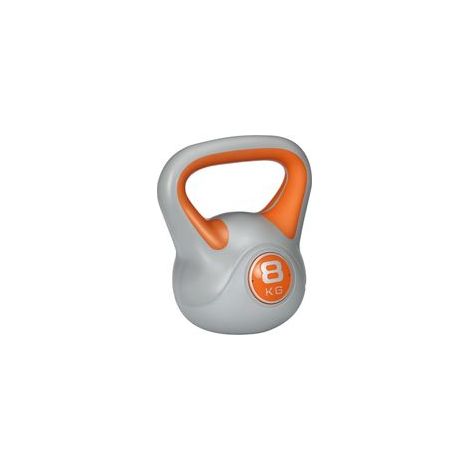 8 kg Kettlebell, Kurzhantel mit ergonomischem Griff, Kugelhantel, Krafttraining, Workout, 20 x 14 x 24 cm, orange
