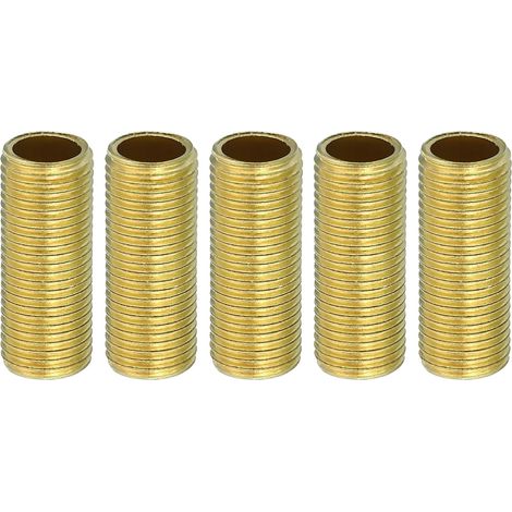 5 Pack M10 End Thread Lamp Pipe 25 mm Brass (1/5)