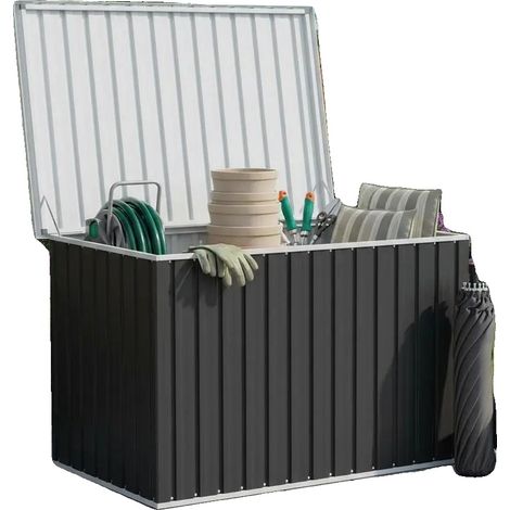 Caja de almacenamiento resistente e impermeable, color antracita. (1/2)