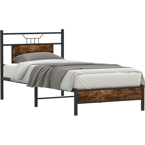 vidaXL Giroletto senza Materasso Rovere Fumo 90x190 cm in Truciolato (1/5)