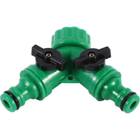Raccord en Y robuste pour tuyau d'arrosage, 1 pièce, filetage 3/4 pouce, vert, pour la maison-Crezuo