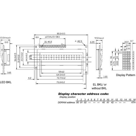 Ecran Lcd - 16 Caracteres X 1 Ligne - Vue Par Le Bas - Sans Retroeclairage - Tension 5 V - Module Lcd Tn