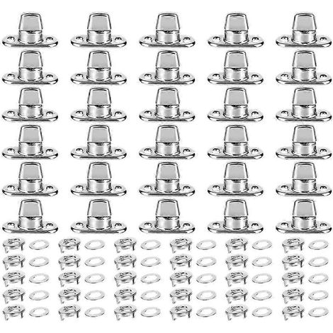 Ensemble de 30 attaches à verrouillage par rotation de qualité supérieure, œillets à bouton tournant, vis de montage compatibles avec les fixations marines pour toiles (1/5)