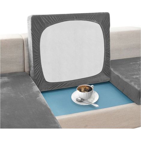 Housse De Canapé - Velours - Gris Foncé - 150 À 190 Cm - 1 Pièce (1/5)