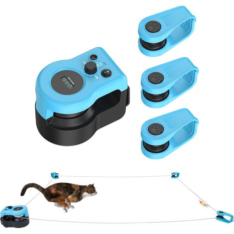 Jouets pour chats d'intérieur, tapis de course pour chat, jouets automatiques/télécommandés, vitesse réglable, jouets de chasse pour chat simulés (1/5)