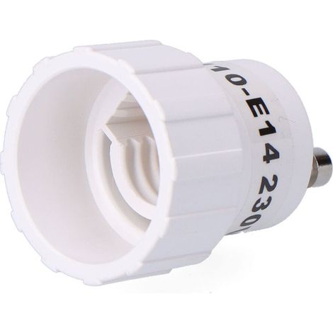 Convertitore GU10-E14, da 2 a 230 V, bianco, ø29 x 40 mm (confezionato in termoretraibile)