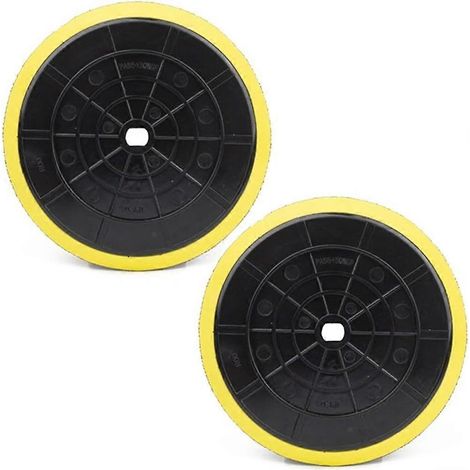 Lot de 2 plateaux de polissage en mousse EVA de 15 cm (6 pouces) pour polisseuse sans filnoir et jaune. (1/5)