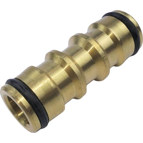 Coupleur raccord 1/2'' mâle-mâle de tuyau d'arrosage/irrigation - double connecteur/intermédiaire rapide pour tuyaux de jardin - en laiton (1/4)