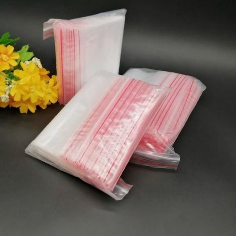 SAC ALIMENTAIRE,25x35cm-ZipLock Plastic Bag Sac'emballage plastique à fermeture éclair 100 unités, sac'emballage pour bijoux, sache (1/4)