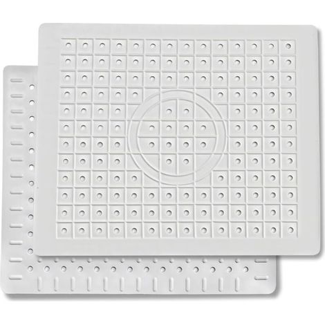 Set di 2 tappetini bianchi per lavello, 31 x 26 cm, tappetino per asciugare i piatti, tappetino protettivo per il fondo del lavello, tappetino per lavello a drenaggio rapido (1/4)