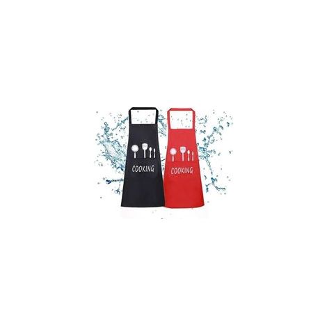 2 Pack Tablier Cuisine imperméable Homme et Femme,Unisexe Chefs Cuisine Tablier Étanche avec Poches Tabliers pour la Cuisine Restaurant Travail BBQ Jardinage Artisanat (1/4)