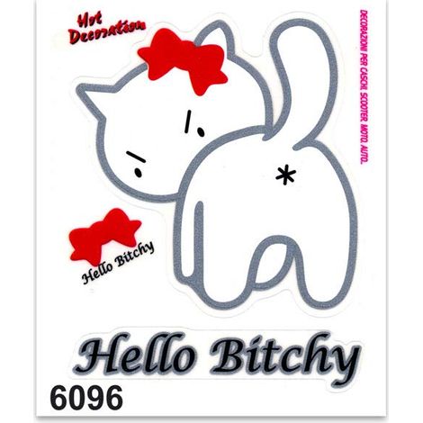 Adesivi Sticker Hello Bitchy, 10 x 12 cm (1/4)