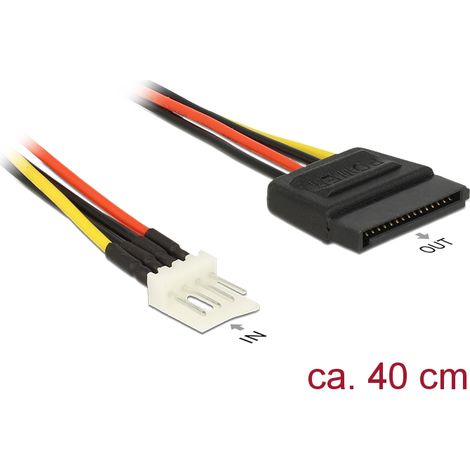 Kabel power sata 15 pin stecker  floppy 4 pin stecker 40 cm delock