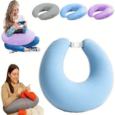 Oreiller ergonomique cervical mémoire forme velours cristal doux soutien nuque et bras confort lecture et jeux coussin (1/4)