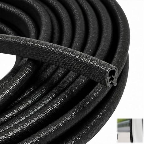 Joint Porte Voiture Universel - Protection Portière Caoutchouc avec Âme en Acier, Bande sans Colle, Bateau, Meuble (Noir) (1/5)
