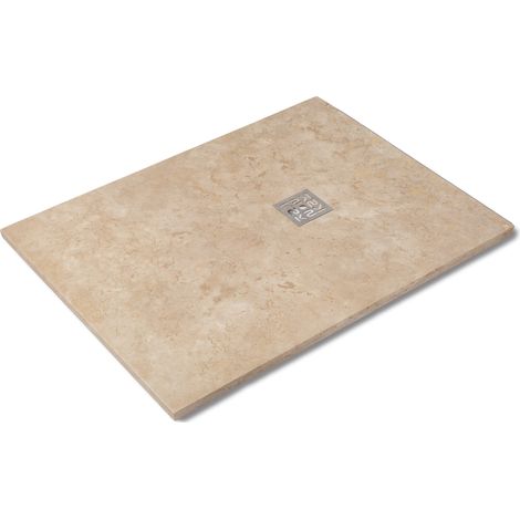 Receveur de douche extra plat Travertin Beige Clair 120x90x3 cm  - RO'MA NATURE