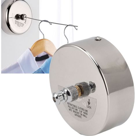 Runde, verdeckte und perforierte Wäscheleine teleskopierbare Wäscheleine für den Innenbereich aus Edelstahldraht Wäscheleine für den Außenbereich aus Nylon. (1/5)
