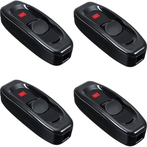 4 Pièces Interrupteur Lampe de Chevet Noir Interrupteurs Bascule 10A 250V,idéal pour une utilisation avec des produits d'éclairage. (1/5)