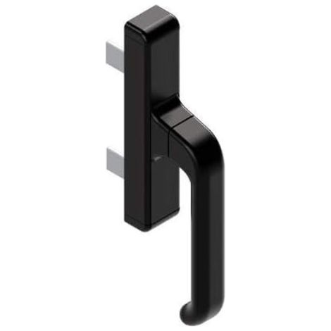 CREMONESE GIESSE 1004 MANIGLIA PER INFISSI IN ALLUMINIO ESTERNI "PERSIANA" Colore nero RAL 9005-Ambidestra Bidirezionale Apertura Esterna