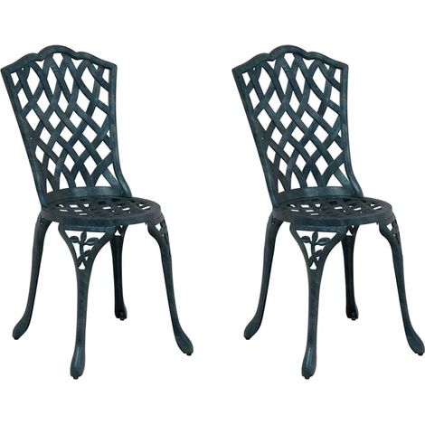 Maison Exclusive - Sedia da Giardino 2 pcs Verde 39 x 40 x 87cm Alluminio
