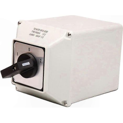 Interrupteur rotatif à cames universel 32A, 3 positions, 2 phases, configuration 1-0-2, boîtier étanche IP65, pour commande de moteur et installations industrielles, changement de circuit fiable, usag (1/5)