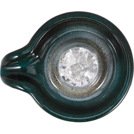 Sortie Eau pour Fontaine de Jardin Céramique Accessoire Décoratif de Cascade Intérieure Fourniture pour Fontaine Paysagère avec Boule Cristal Vert Paon Compatible avec Divers (1/5)