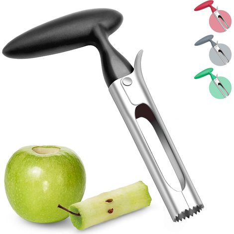 Vide-pomme, extracteur de vide-pomme avec manche en ABS et lame dentelée en acier inoxydable, noir, (1/5)
