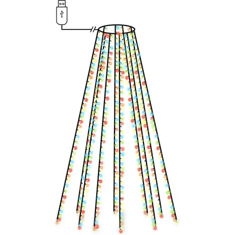 Catena luminosa decorativa 400 LED colorati 400 cm atmosfera festiva esterno interno in PVC colorato 020046786