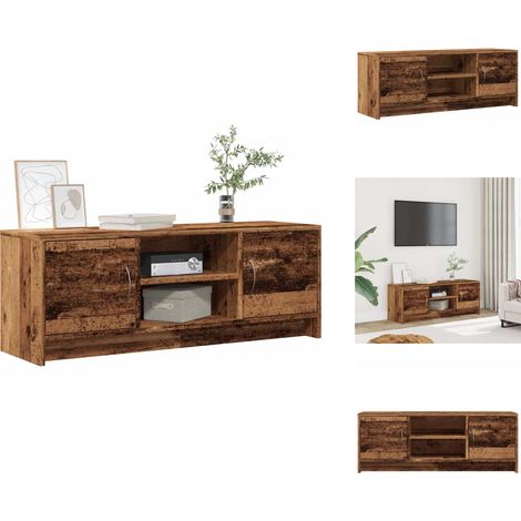 Meuble TV vieux bois 102x30x37,5 cm bois d'ingénierie - Meuble TV - Meubles TV - Support TV - Unité TV (1/5)