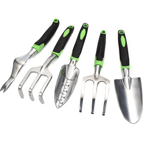 Kit de jardinage pour creuser le sable – pelle à fleurs en aluminium, pelle à trois dents pour jardinage, avec échelle graduée pour la plantation de fleurs et de plantes deng ALOVEZ (1/2)