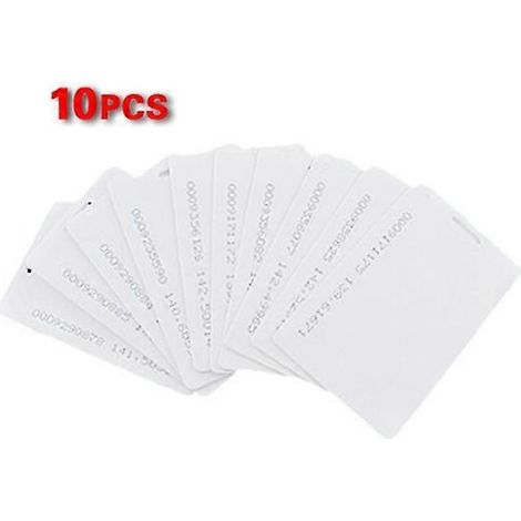 10 cartes d'accès RFID blanches 125 kHz 0,8 mm (1/5)