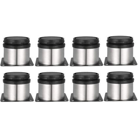 8 pièces Pieds de Meubles Réglables， Ronds Métal Acier Inoxydable Cabinet Jambe Table Pieds Pied d'armoire Hauteur ajustable Pour Canapé, Table, Armoires, éTagèRes 50 mm