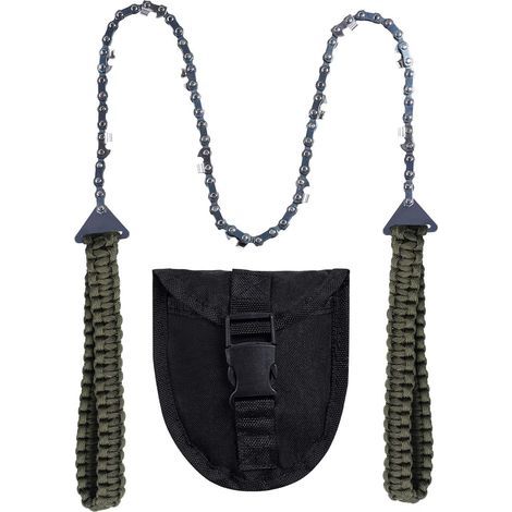 Taschenkettensäge mit Paracord-Griff – Klappkettensäge – Notfallausrüstung für Outdoor-Aktivitäten und Überlebenssituationen – Ideal zum Campen, Jagen, Wandern und Sägen (1/5)